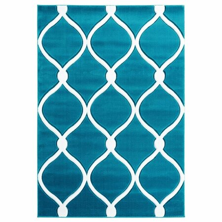 UNITED WEAVERS OF AMERICA 2 ft. 7 in. x 4 ft. 2 in. Bristol Rodanthe Turquoise Rectangle Rug 2050 11569 35C